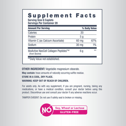 Grassfed Collagen Peptides + C, 6000 mg, 120 Caplets