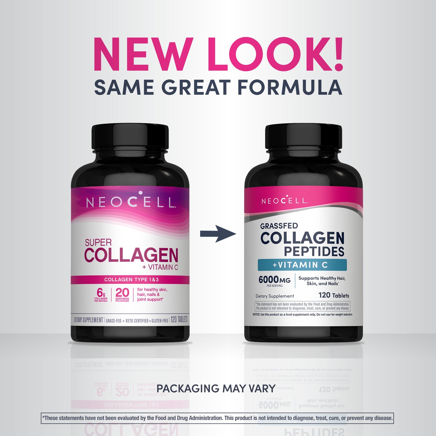 Grassfed Collagen Peptides + C, 6000 mg, 120 Caplets