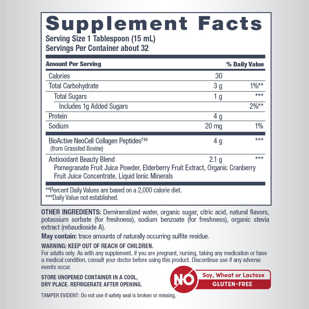 Collagen Liquid Pomegranate Flavor, 16 fl oz (473 mL) Liquid