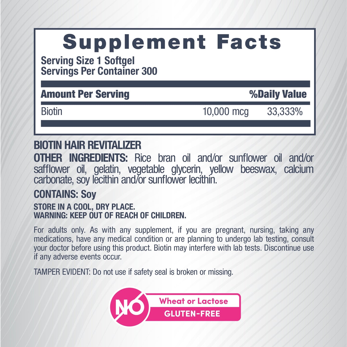 Biotin Hair Revitalizer, 10,000 mcg, 300 Softgels