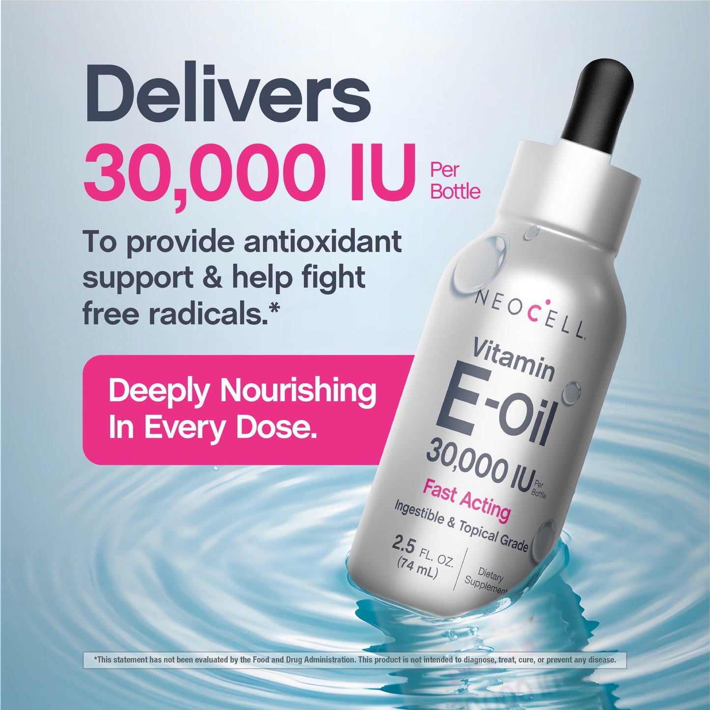 Vitamin E Oil Fast Acting, 30,000 IU, 2.5 fl oz (74 mL) Liquid