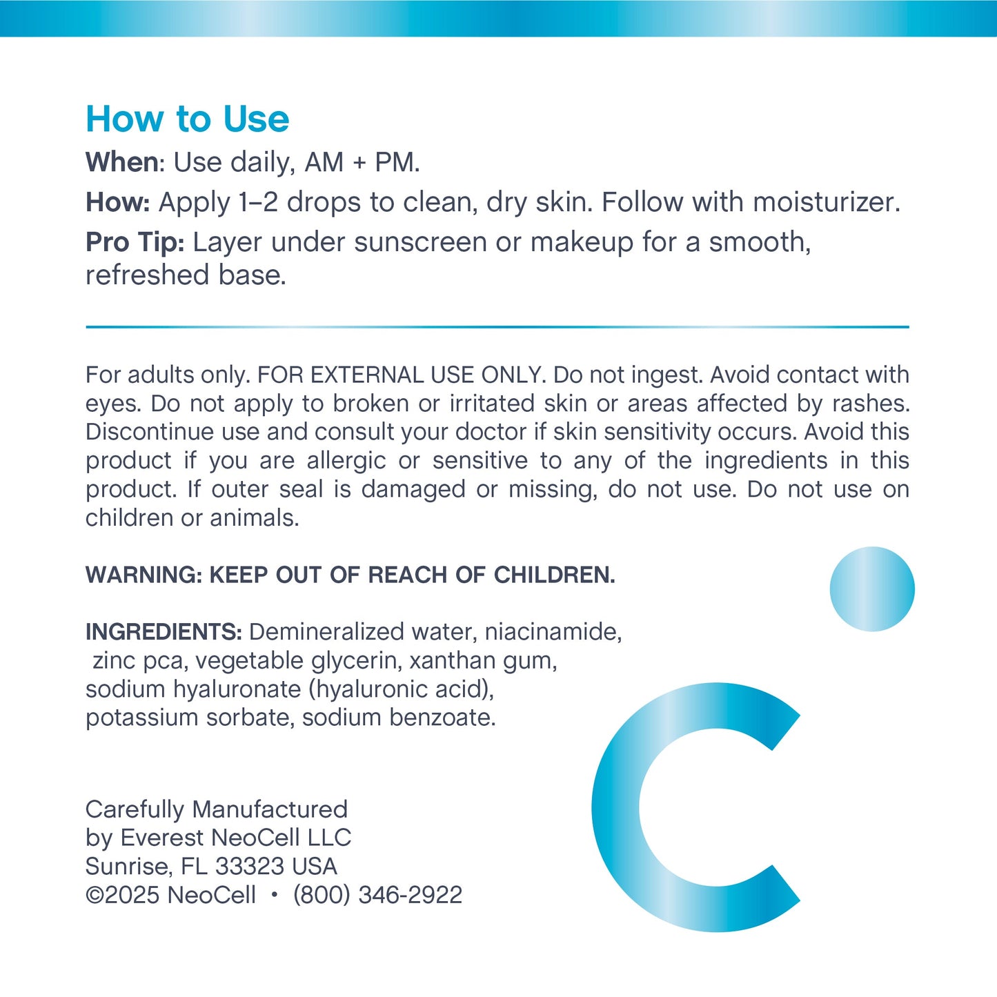 Niacinamide Hyaluronic Acid + Zinc Serum, 2 fl oz (59 mL) Dropper Bottle