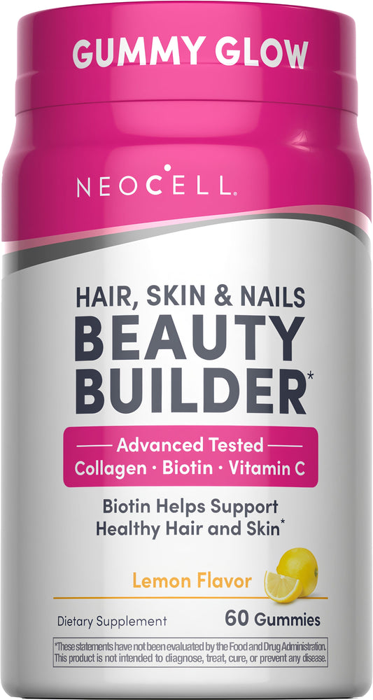 Beauty Builder Hair, Skin & Nails Gummies Lemon Flavor, 60 Tasty Gummies