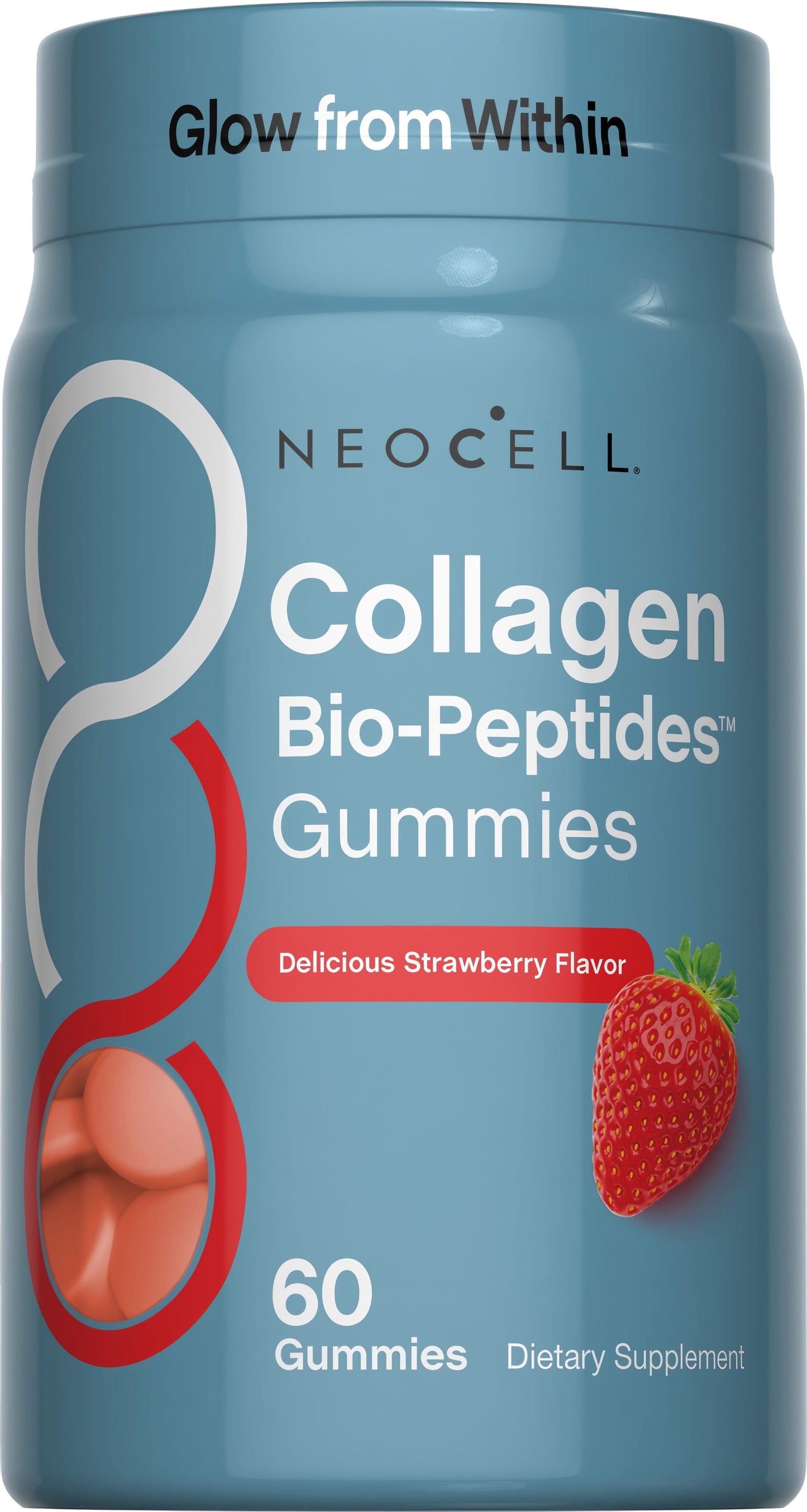 Collagen Bio-Peptides Gummies Strawberry Flavor, 60 Tasty Gummies