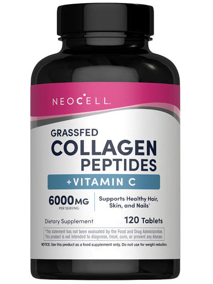 Grassfed Collagen Peptides + C, 6000 mg, 120 Caplets