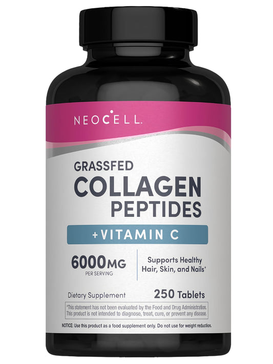 Grassfed Collagen Peptides + C, 6000 mg, 250 Caplets