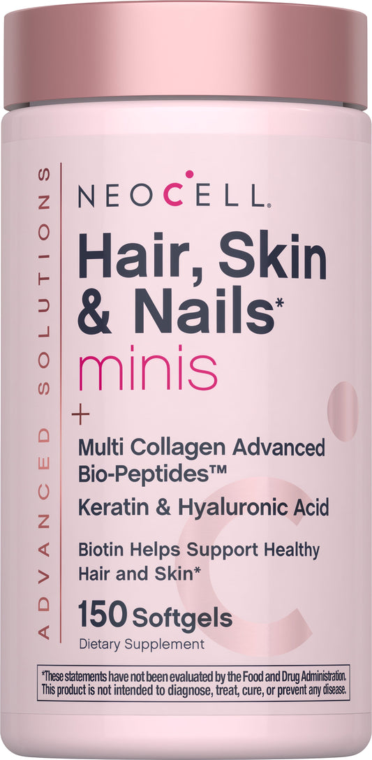 Hair, Skin & Nails Minis + Multi Collagen Bio-Peptides, 150 Softgels