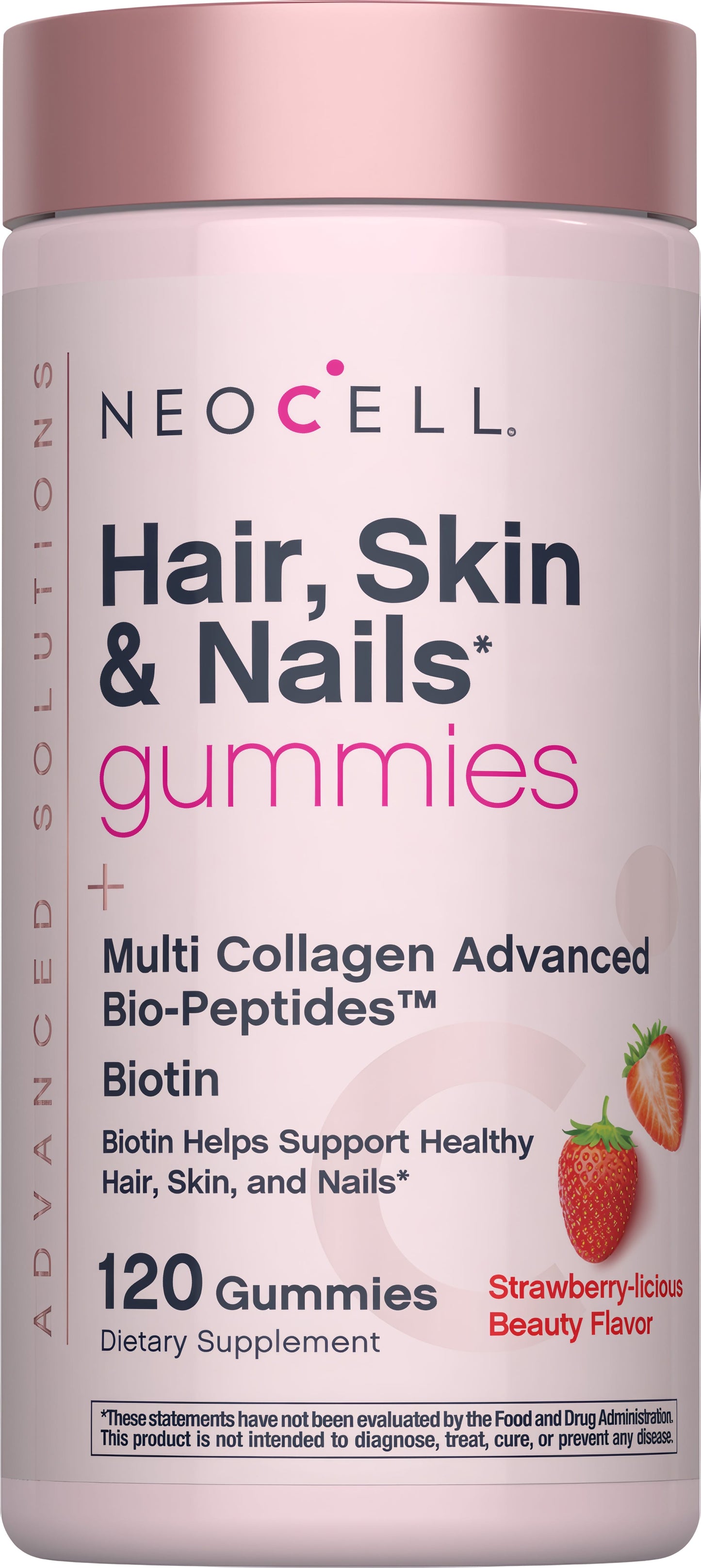 Hair, Skin & Nails + Multi Collagen Bio-Peptides Gummies Strawberry-licious Beauty Flavor, 120 Tasty Gummies