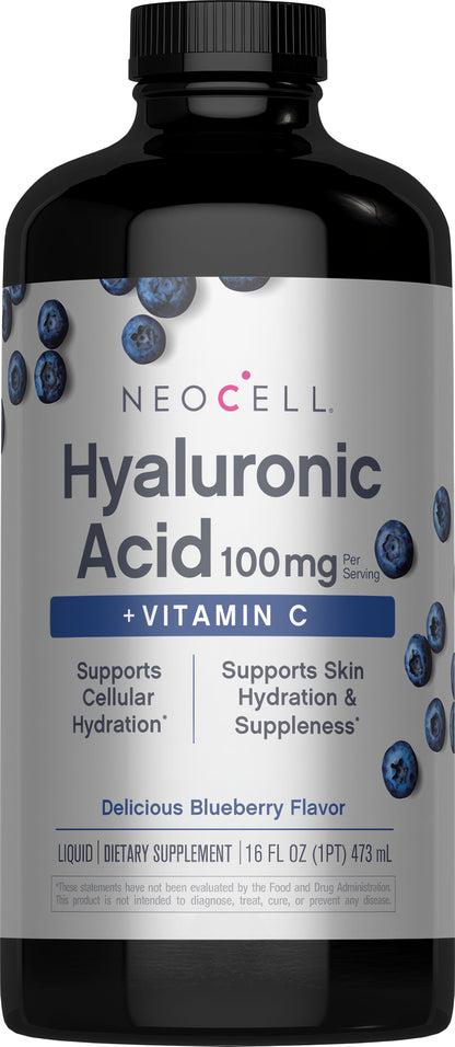 Hyaluronic Acid 100 mg plus C Liquid Blueberry Flavor, 16 fl oz (473 mL) Liquid