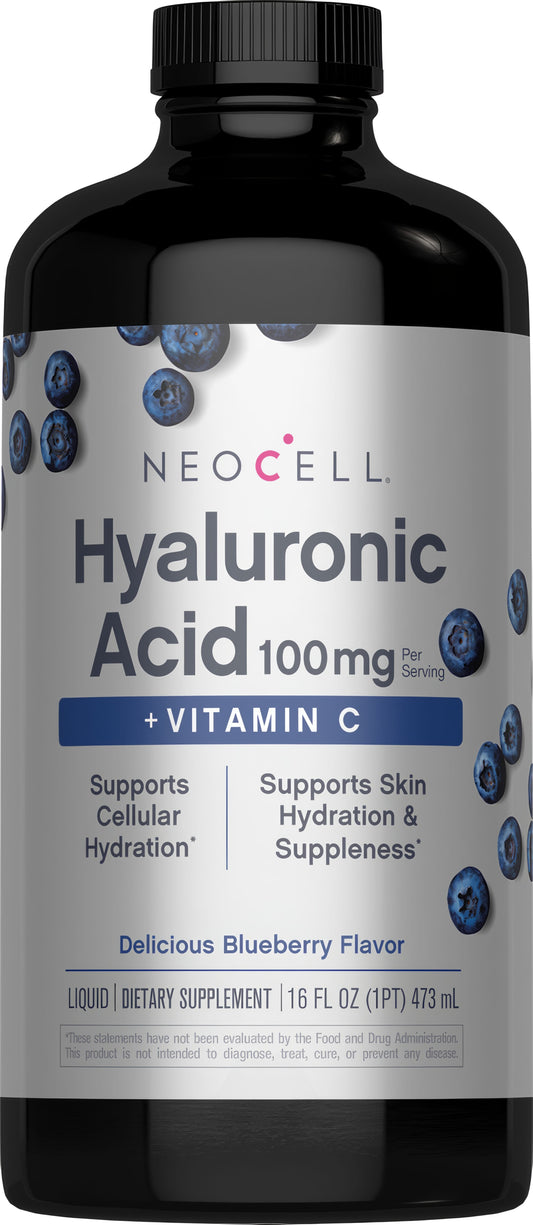 Hyaluronic Acid 100 mg plus C Liquid Blueberry Flavor, 16 fl oz (473 mL) Liquid
